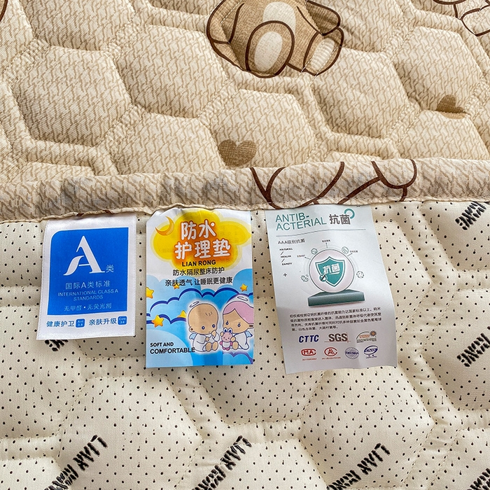 91家纺网 家纺一手货源 找家纺 恋绒家纺 2025新款A类纯棉（隔尿 防水）抗菌软床垫 快乐熊仔