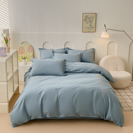 91家纺网 家纺一手货源 找家纺 （总）U品汇 A类全棉色织水洗棉刺绣花四件套纯棉100%床单被套