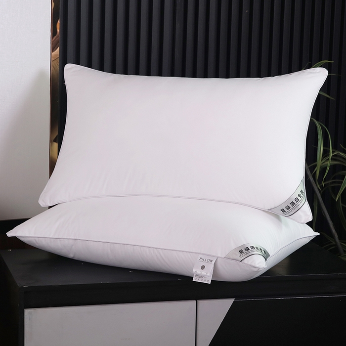 91家纺网 家纺一手货源 找家纺 （总）宜眠家纺 2024新款酒店枕芯全棉纯白酒店枕头羽丝棉45*75cm