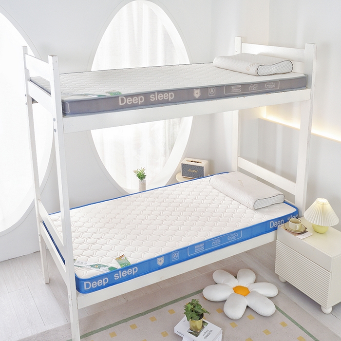 91家纺网 家纺一手货源 找家纺 张先生2024针织牛奶丝透气网立体乳胶床垫学生床垫 深睡-蓝白