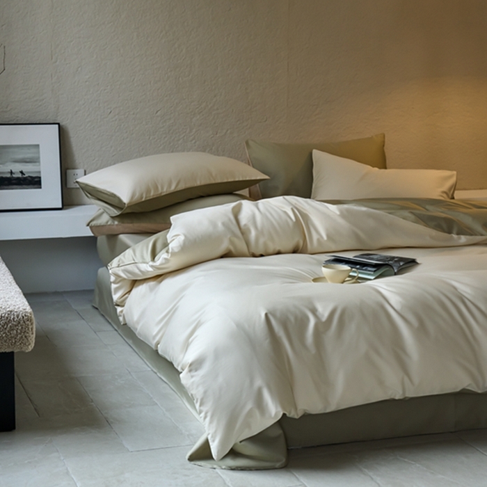 91家纺网 家纺一手货源 找家纺 鹿班家居 2024新款100S长绒棉双拼套件 标准会员-10 奶昔白