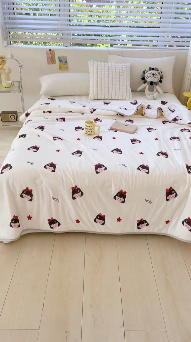 91家纺网 家纺一手货源 找家纺 米米儿家纺 2024新款A类针织棉夏被夏凉被被子被芯 小女孩