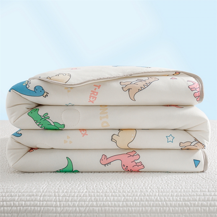 91家纺网 家纺一手货源 找家纺 米米儿家纺 2024新款A类针织棉夏被夏凉被被子被芯 恐龙时代