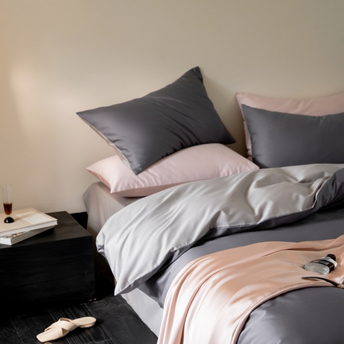 91家纺网 家纺一手货源 找家纺 鹿班家居 2024新款100S长绒棉双拼套件 标准会员-10 浓情灰