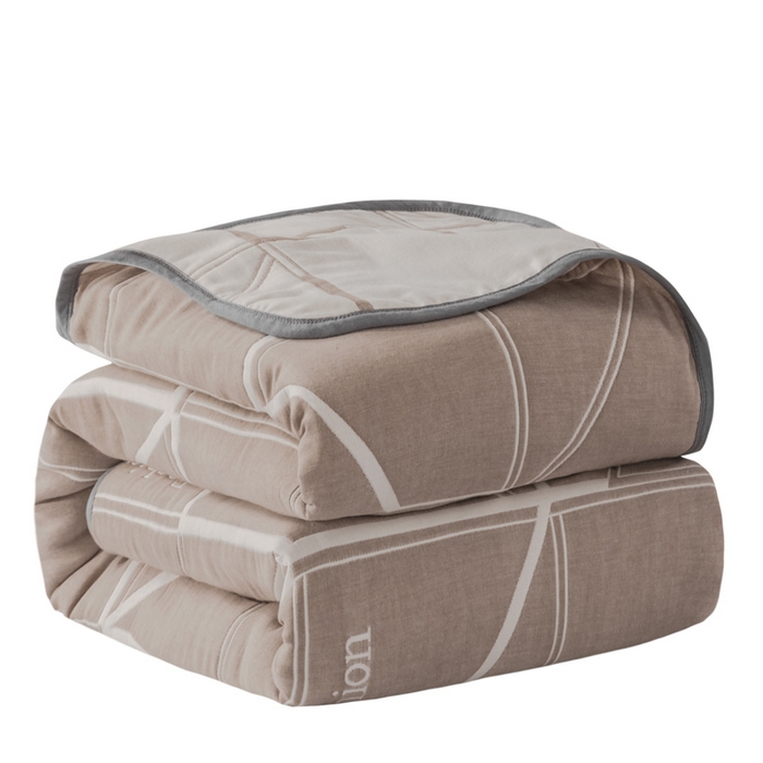 91家纺网 家纺一手货源 找家纺 朴尔 2024经典六层纱布全棉毛巾被系列 简约驼