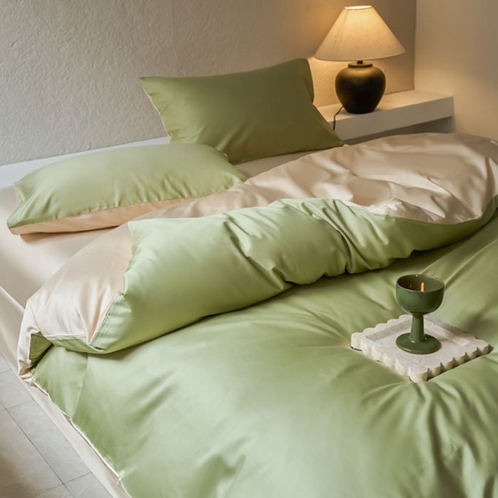 91家纺网 家纺一手货源 找家纺 鹿班家居 2024新款100S长绒棉双拼套件 标准会员-10 吾枝绿