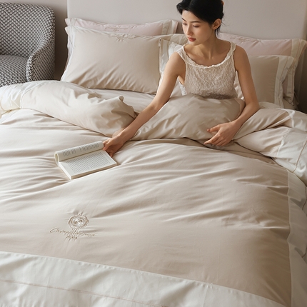 初拾 2024新款100支澳棉法式优雅系列四件套—南法假日 南法假日-落日驼