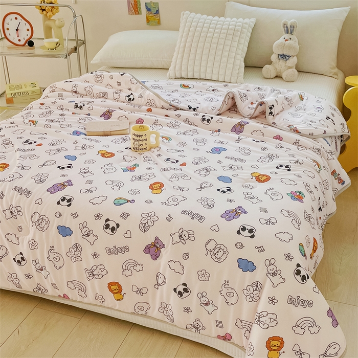 91家纺网 家纺一手货源 找家纺 米米儿家纺 2024新款A类针织棉夏被夏凉被被子被芯 简笔画