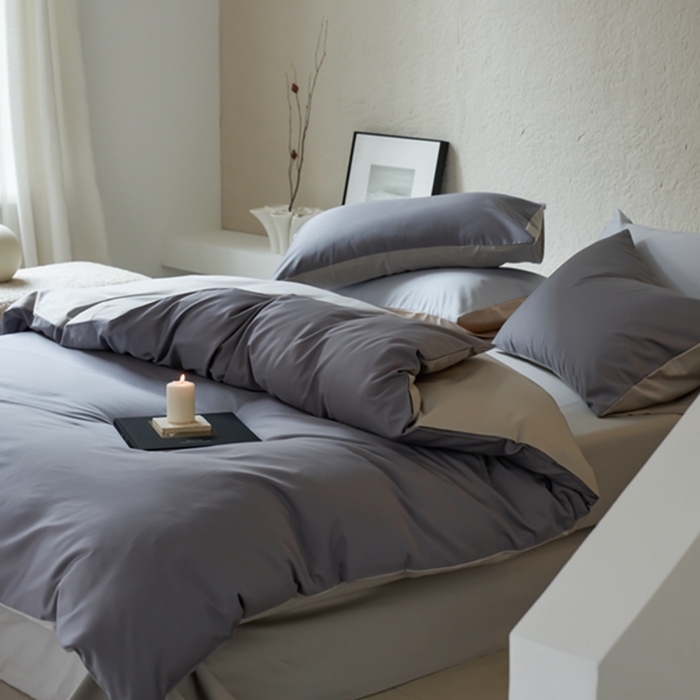 91家纺网 家纺一手货源 找家纺 鹿班家居 2024新款100S长绒棉双拼套件 标准会员-10 浓情灰