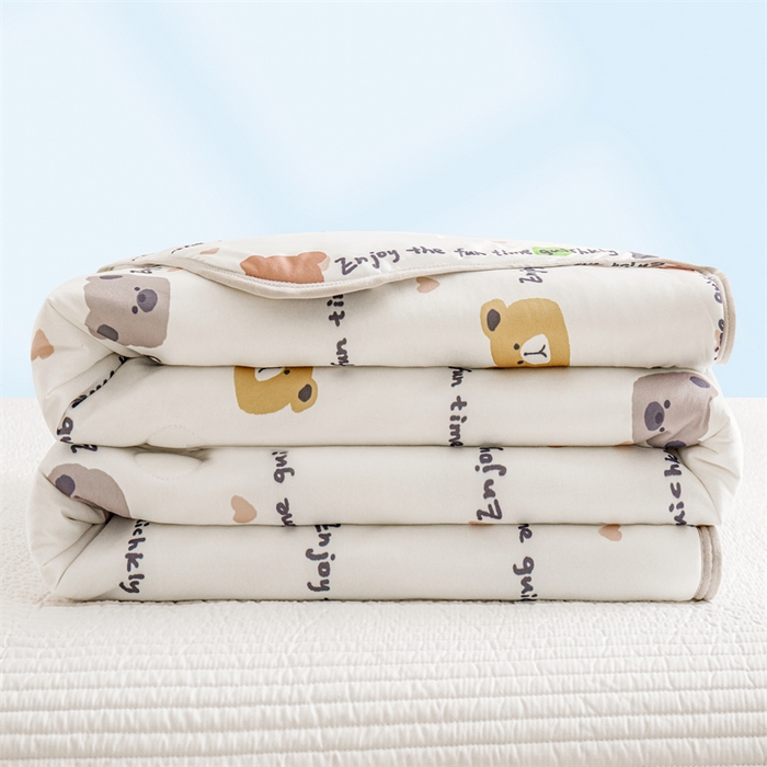 91家纺网 家纺一手货源 找家纺 米米儿家纺 2024新款A类针织棉夏被夏凉被被子被芯 字母熊