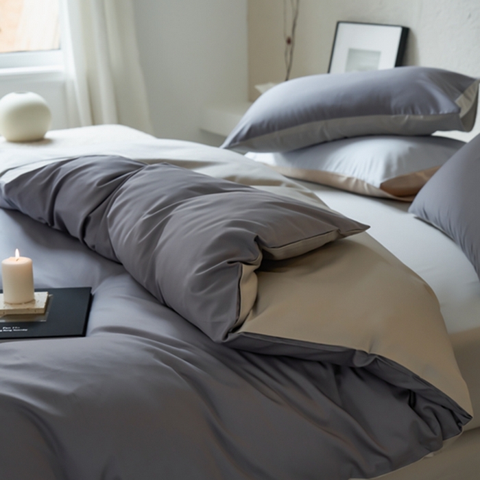 91家纺网 家纺一手货源 找家纺 鹿班家居 2024新款100S长绒棉双拼套件 标准会员-10 浓情灰