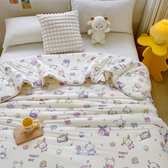 91家纺网 家纺一手货源 找家纺 米米儿家纺 2024新款A类针织棉夏被夏凉被被子被芯 帕帕狗