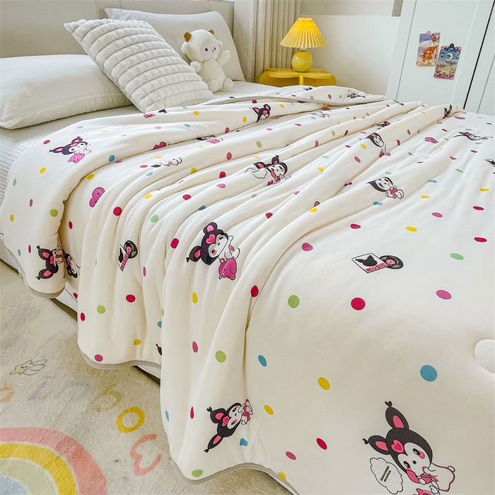 91家纺网 家纺一手货源 找家纺 米米儿家纺 2024新款A类针织棉夏被夏凉被被子被芯 库咯女孩