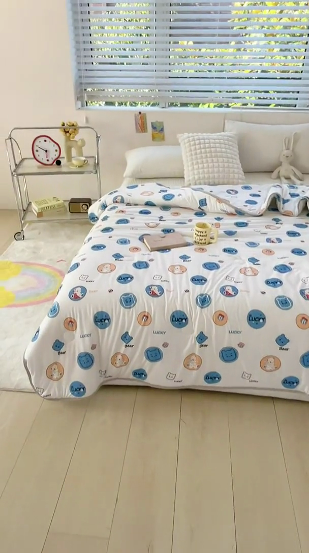 91家纺网 家纺一手货源 找家纺 米米儿家纺 2024新款A类针织棉夏被夏凉被被子被芯 米米熊