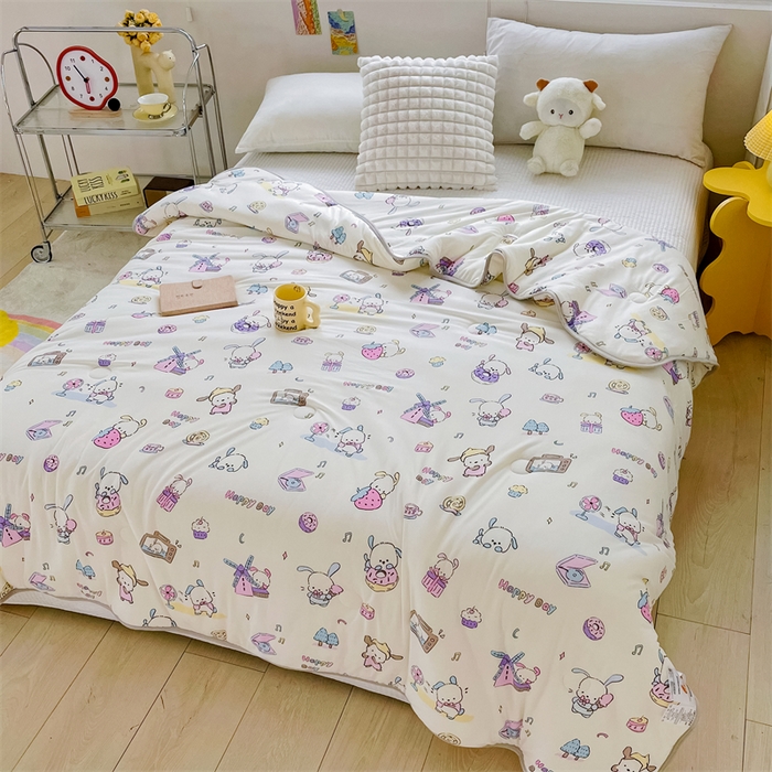 91家纺网 家纺一手货源 找家纺 米米儿家纺 2024新款A类针织棉夏被夏凉被被子被芯 帕帕狗