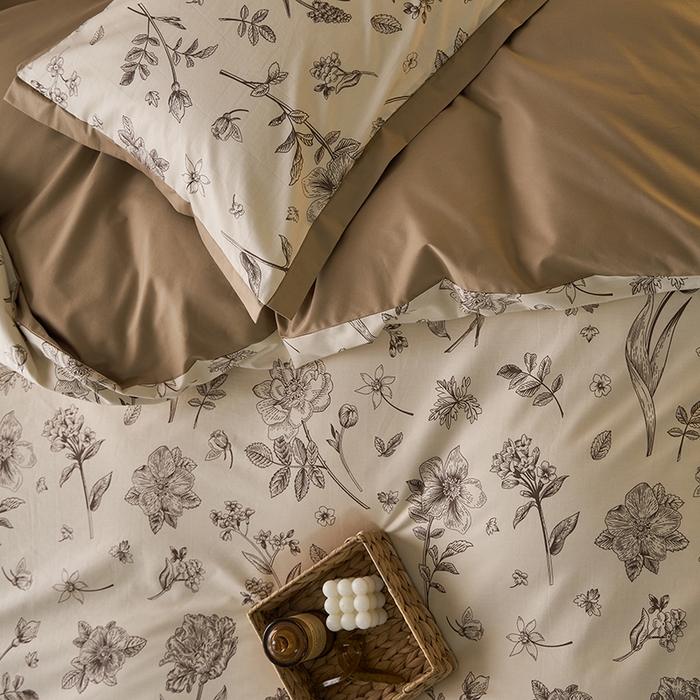 91家纺网 家纺一手货源 找家纺 （总）千朵森 2024新款全棉长绒棉拼角款印花四件套（风格一）