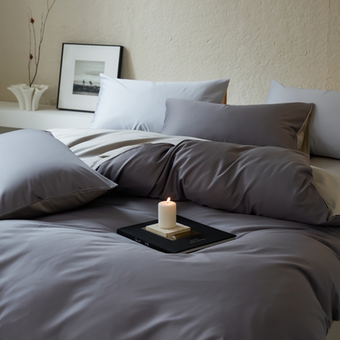 91家纺网 家纺一手货源 找家纺 鹿班家居 2024新款100S长绒棉双拼套件 标准会员-10 浓情灰