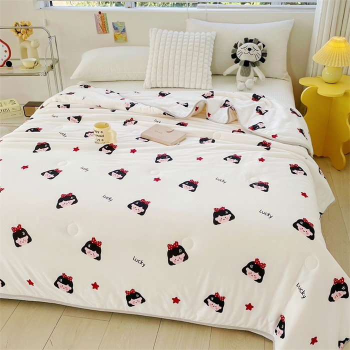 91家纺网 家纺一手货源 找家纺 米米儿家纺 2024新款A类针织棉夏被夏凉被被子被芯 小女孩