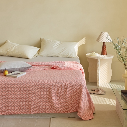 91家纺网 家纺一手货源 找家纺 （总）朴尔 2024年新品格调简约风全棉三层纱布毛巾被