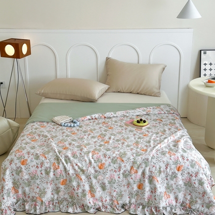 91家纺网 家纺一手货源 找家纺 （总）顾里 2024新款韩系天丝莫代尔花边夏被