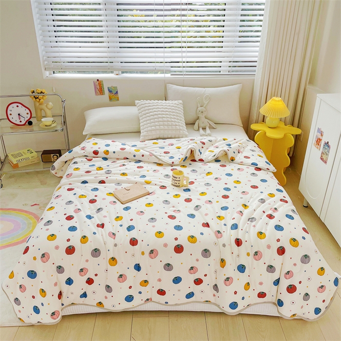 91家纺网 家纺一手货源 找家纺 米米儿家纺 2024新款A类针织棉夏被夏凉被被子被芯 南瓜贝贝