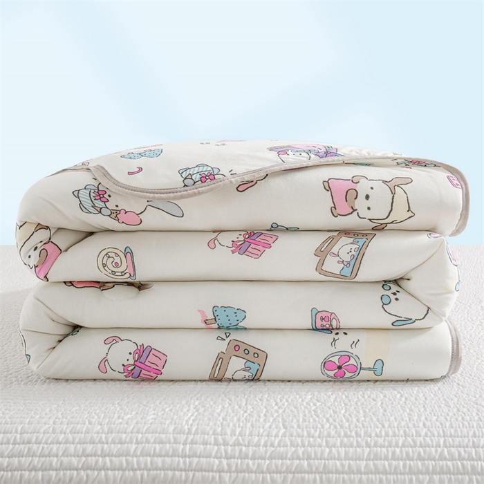 91家纺网 家纺一手货源 找家纺 米米儿家纺 2024新款A类针织棉夏被夏凉被被子被芯 帕帕狗