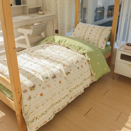 宅部落 2024新款全棉三件套纯棉学生宿舍上下铺六件套 静夜春水