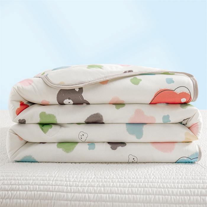 91家纺网 家纺一手货源 找家纺 米米儿家纺 2024新款A类针织棉夏被夏凉被被子被芯 炫彩小熊