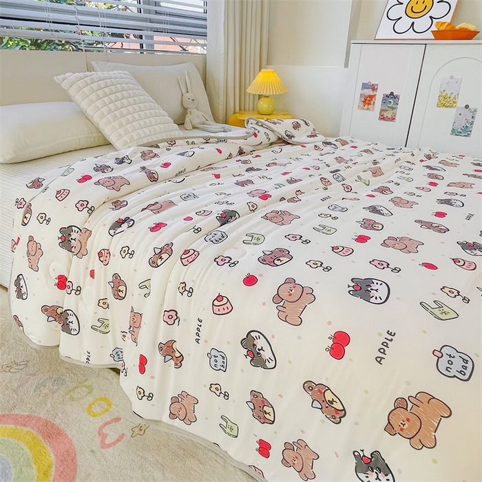 91家纺网 家纺一手货源 找家纺 米米儿家纺 2024新款A类针织棉夏被夏凉被被子被芯 动物集