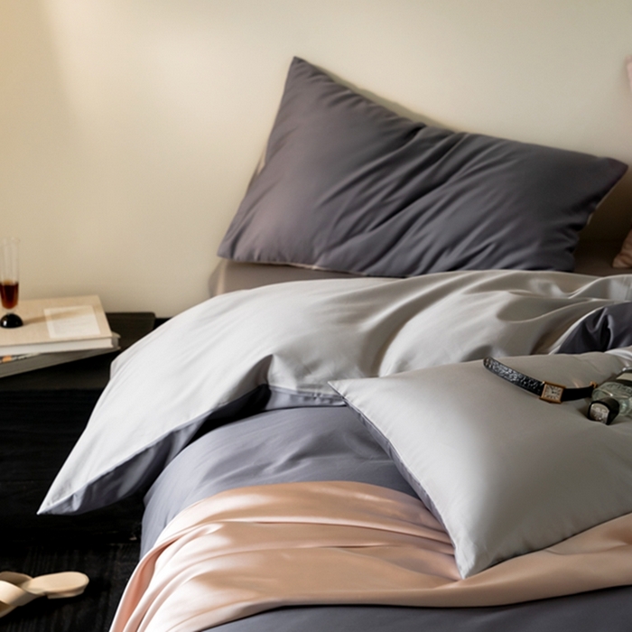 91家纺网 家纺一手货源 找家纺 鹿班家居 2024新款100S长绒棉双拼套件 标准会员-10 浓情灰