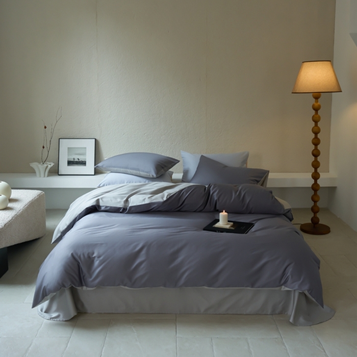 91家纺网 家纺一手货源 找家纺 鹿班家居 2024新款100S长绒棉双拼套件 标准会员-10 浓情灰