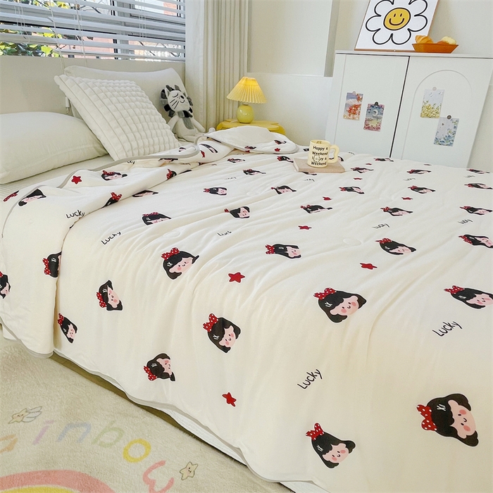 91家纺网 家纺一手货源 找家纺 米米儿家纺 2024新款A类针织棉夏被夏凉被被子被芯 小女孩