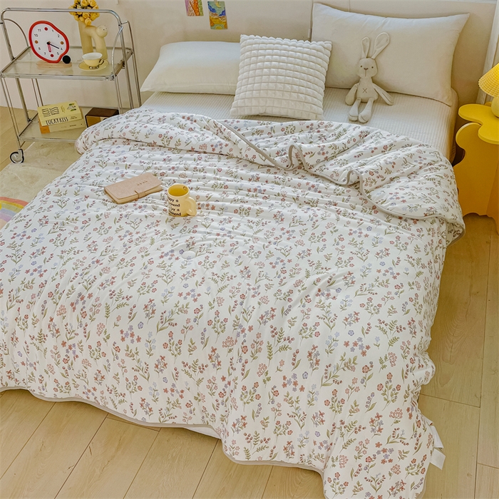 91家纺网 家纺一手货源 找家纺 米米儿家纺 2024新款A类针织棉夏被夏凉被被子被芯 春枝