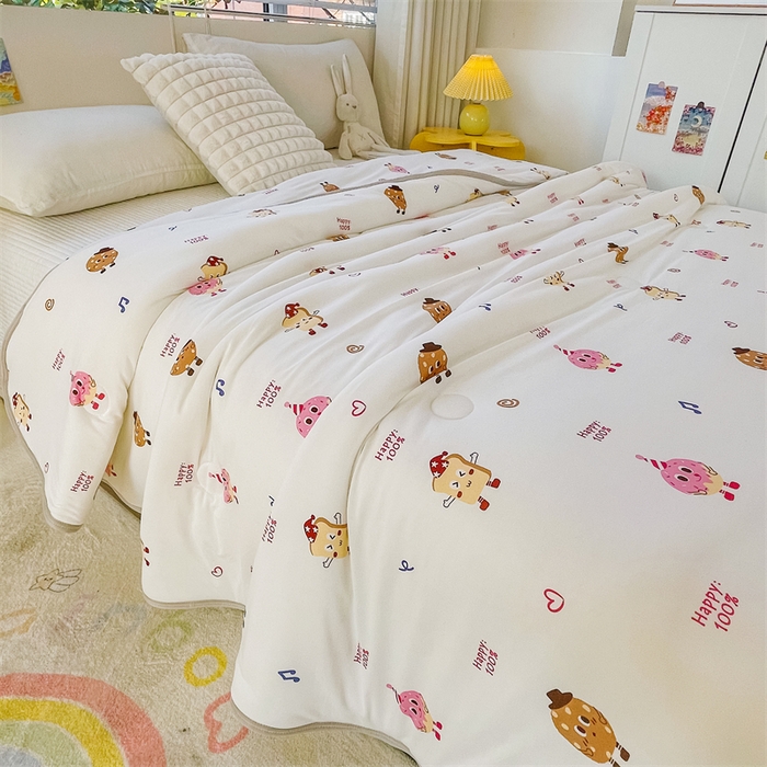 91家纺网 家纺一手货源 找家纺 米米儿家纺 2024新款A类针织棉夏被夏凉被被子被芯 曲奇伙伴