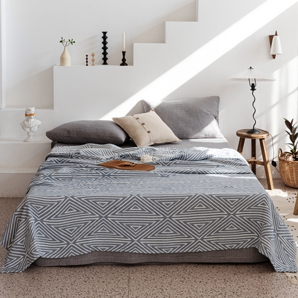 91家纺网 家纺一手货源 找家纺 （总）朴尔 2024年新品格调简约风全棉三层纱布毛巾被