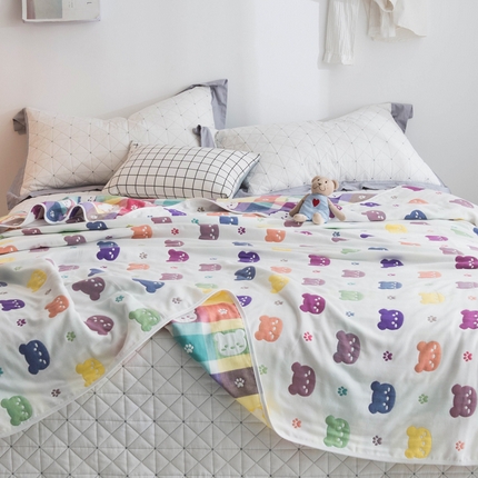 91家纺网 家纺一手货源 找家纺 （总）朴尔 2024经典六层纱布全棉毛巾被系列