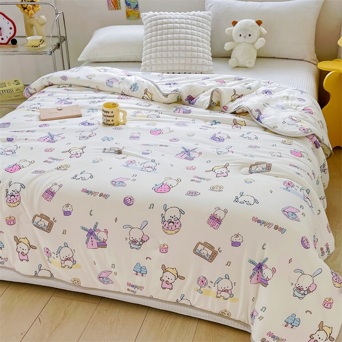 91家纺网 家纺一手货源 找家纺 米米儿家纺 2024新款A类针织棉夏被夏凉被被子被芯 帕帕狗