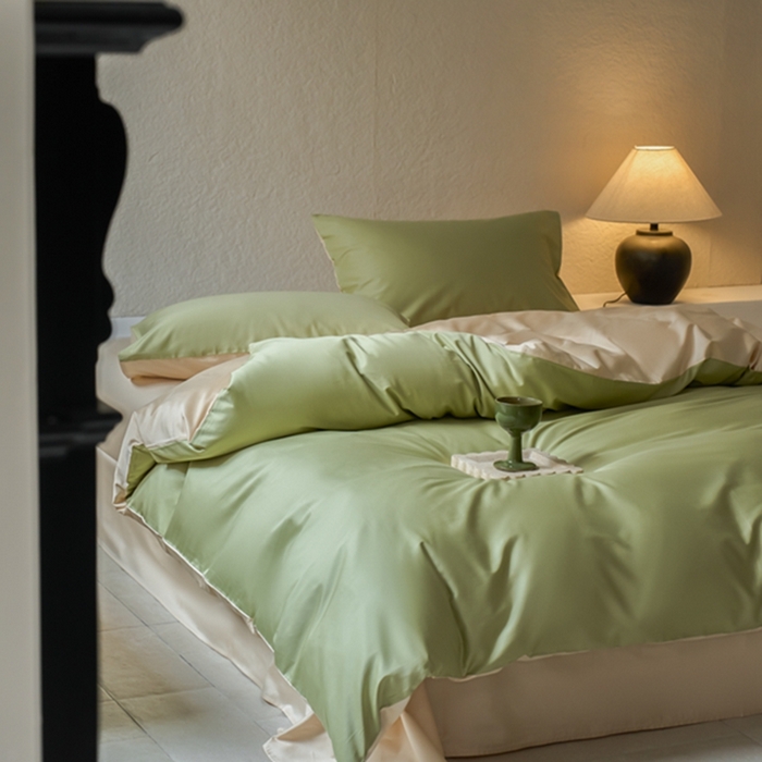 91家纺网 家纺一手货源 找家纺 鹿班家居 2024新款100S长绒棉双拼套件 标准会员-10 吾枝绿