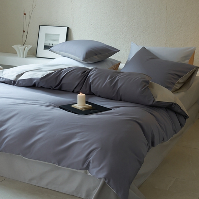 91家纺网 家纺一手货源 找家纺 鹿班家居 2024新款100S长绒棉双拼套件 标准会员-10 浓情灰