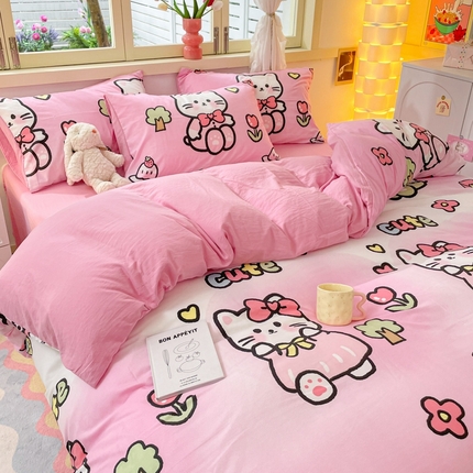 91家纺网 家纺一手货源 找家纺 （总）卡斯诺家纺馆 2025新款A类水洗云朵棉四件套（下载包包含买家秀）