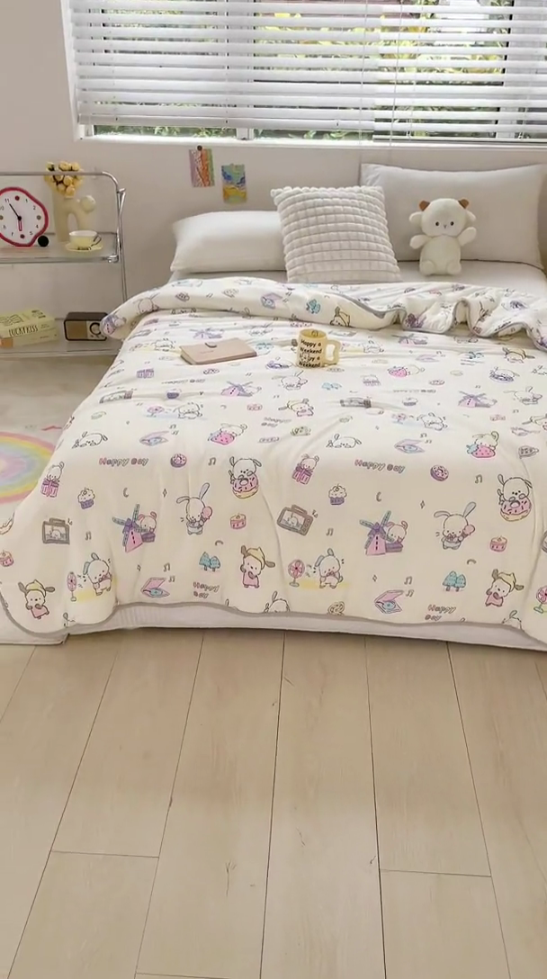 91家纺网 家纺一手货源 找家纺 米米儿家纺 2024新款A类针织棉夏被夏凉被被子被芯 帕帕狗