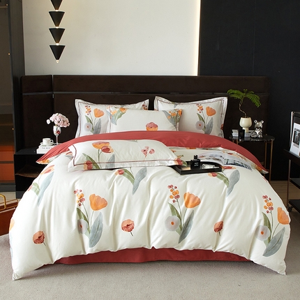 91家纺网 家纺一手货源 找家纺 （总）沐白 2024新款全棉全棉13376全活性印花黄金棉系列四件套