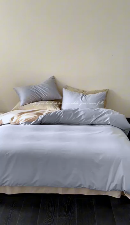 91家纺网 家纺一手货源 找家纺 鹿班家居 2024新款100S长绒棉双拼套件 标准会员-10 水波蓝