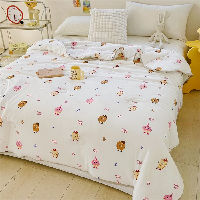 91家纺网 家纺一手货源 找家纺 米米儿家纺 2024新款A类针织棉夏被夏凉被被子被芯 曲奇伙伴