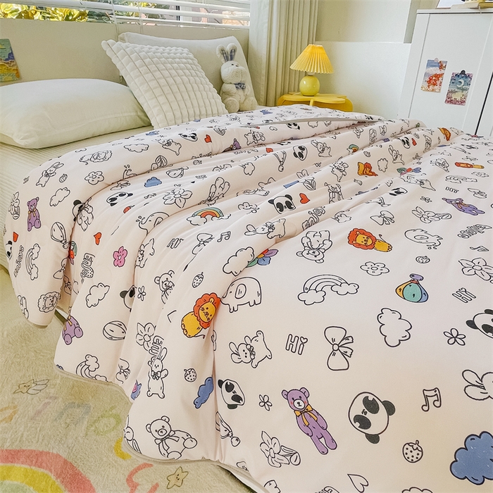 91家纺网 家纺一手货源 找家纺 米米儿家纺 2024新款A类针织棉夏被夏凉被被子被芯 简笔画