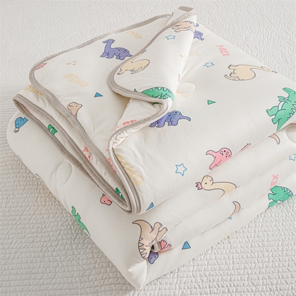 91家纺网 家纺一手货源 找家纺 米米儿家纺 2024新款A类针织棉夏被夏凉被被子被芯 恐龙时代