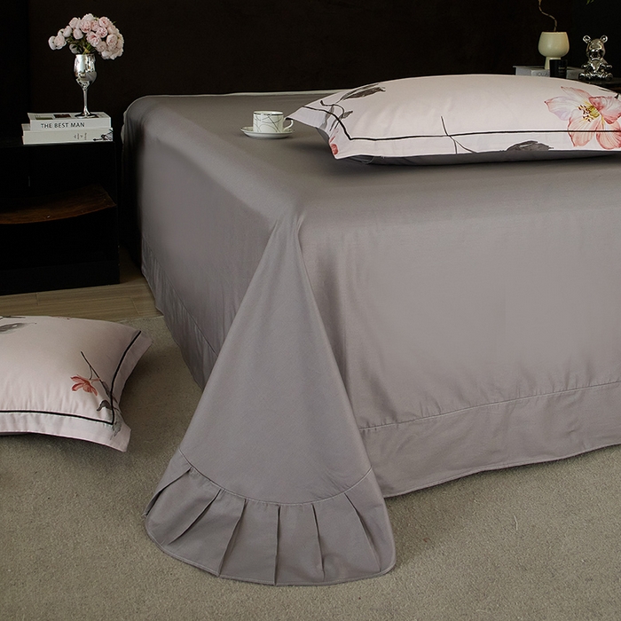 91家纺网 家纺一手货源 找家纺 沐白 2024新款全棉全棉13376全活性印花黄金棉系列四件套 白觅-粉