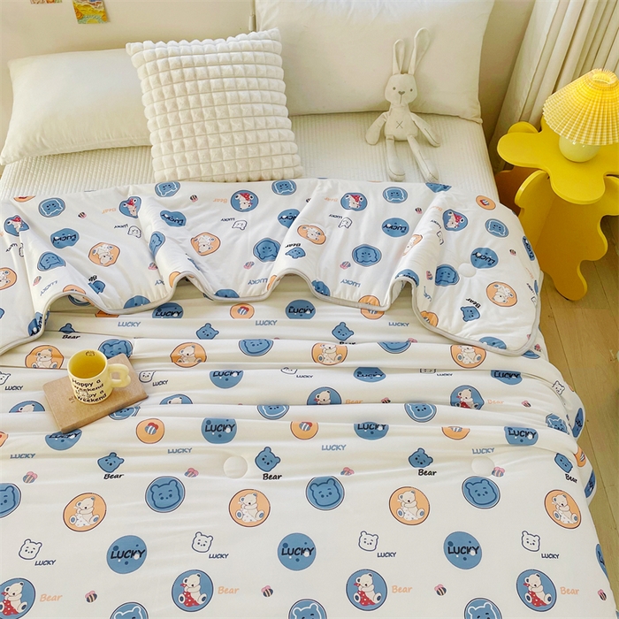 91家纺网 家纺一手货源 找家纺 米米儿家纺 2024新款A类针织棉夏被夏凉被被子被芯 米米熊