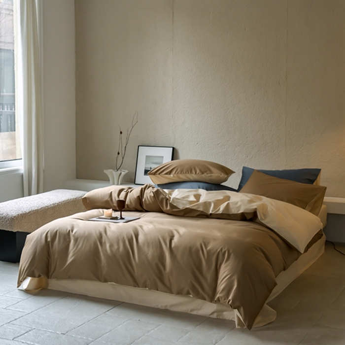 91家纺网 家纺一手货源 找家纺 鹿班家居 2024新款100S长绒棉双拼套件 标准会员-10 栗咖