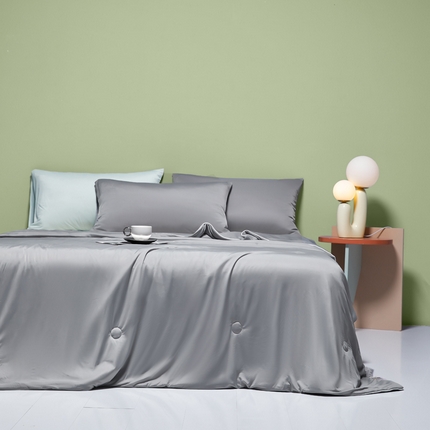 91家纺网 家纺一手货源 找家纺 莱登卡奴 2025新款A类云母凉感丝系列-单夏被 气质灰